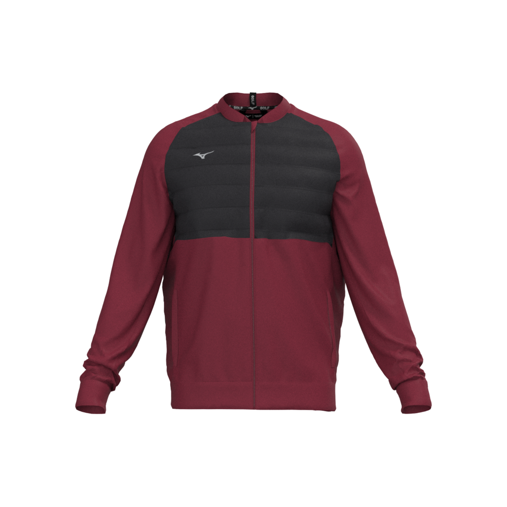Mizuno Hybrid Bomber Jacket Burgundy Heren Maat XXL